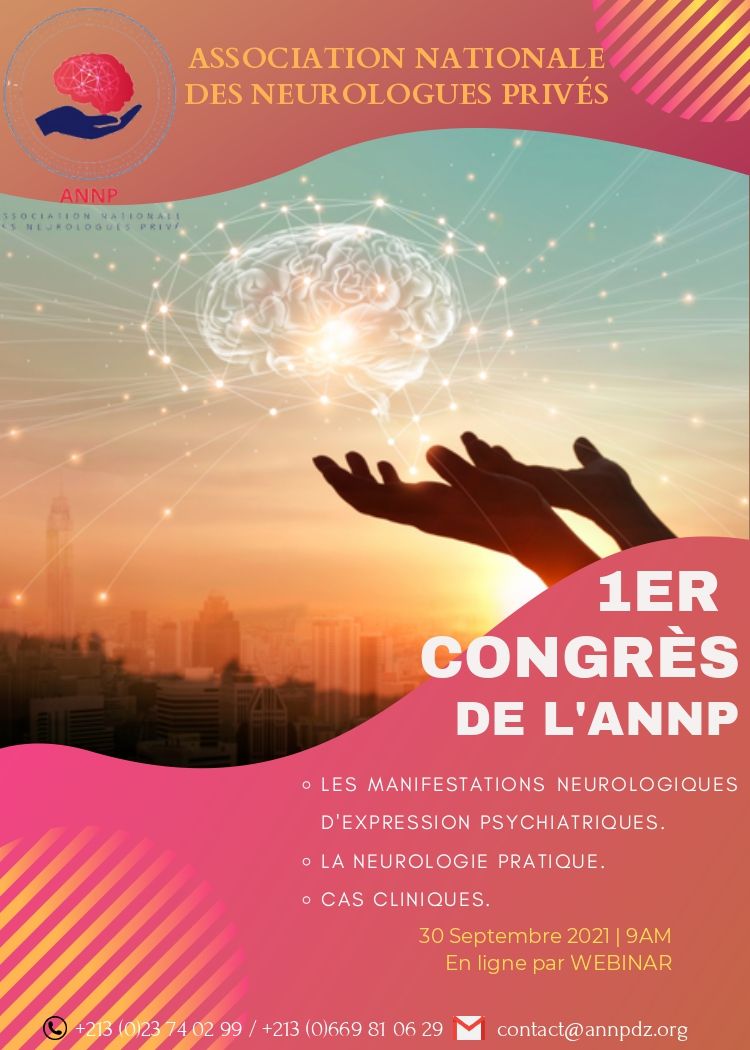 01er Congrès de l’Association Nationale des Neurologues Privés "ANNP" en ligne par Webinar - 30 Septembre 2021 affiche