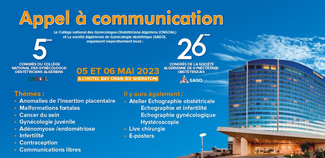 05ème congrès du collège National des Gynécologue Obstétriciens et le 25éme de la Société Algérienne de Gynécologie Obstétrique affiche