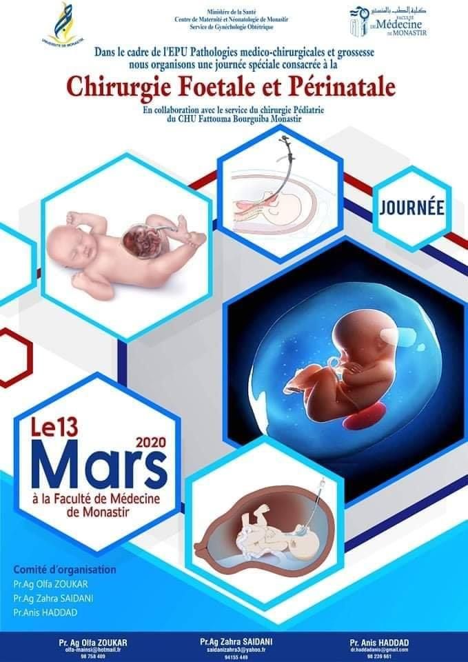 Journée sur La Chirurgie Fœtale et Périnatale -13 mars 2020-Tunisie affiche