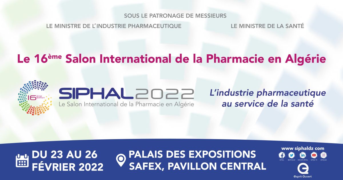 16ème édition du Salon International de la Pharmacie en Algérie, SIPHAL 2022 du 23 au 26 Février – SAFEX, Alger cover