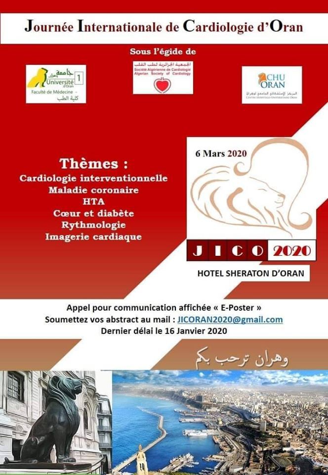 Journée Internationale De Cardiologie - Le 06 mars 2020 - Oran affiche