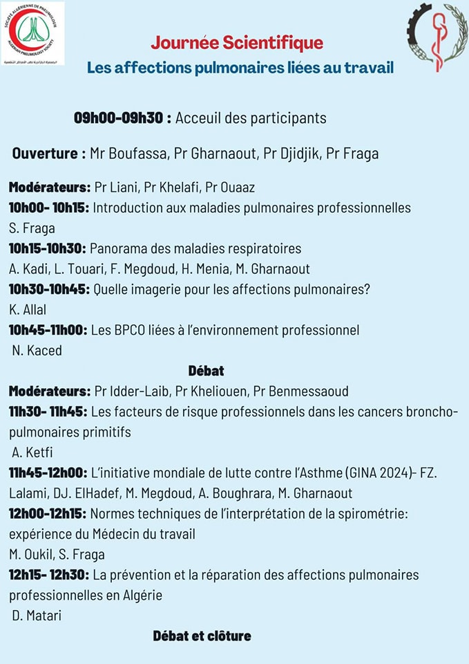 Les affections pulmonaires liées au travail programme