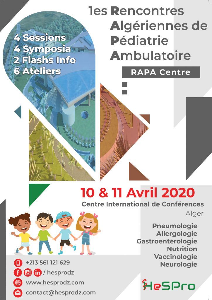 1es Rencontres Algérienne de Pédiatrie Ambulatoire "RAPA Centre" affiche