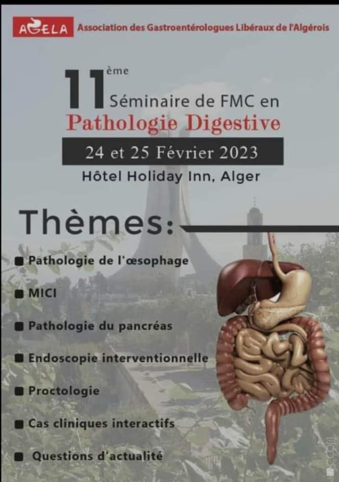 11°seminaire de FMC  de  l'AGELA: Pathologie Digestive affiche