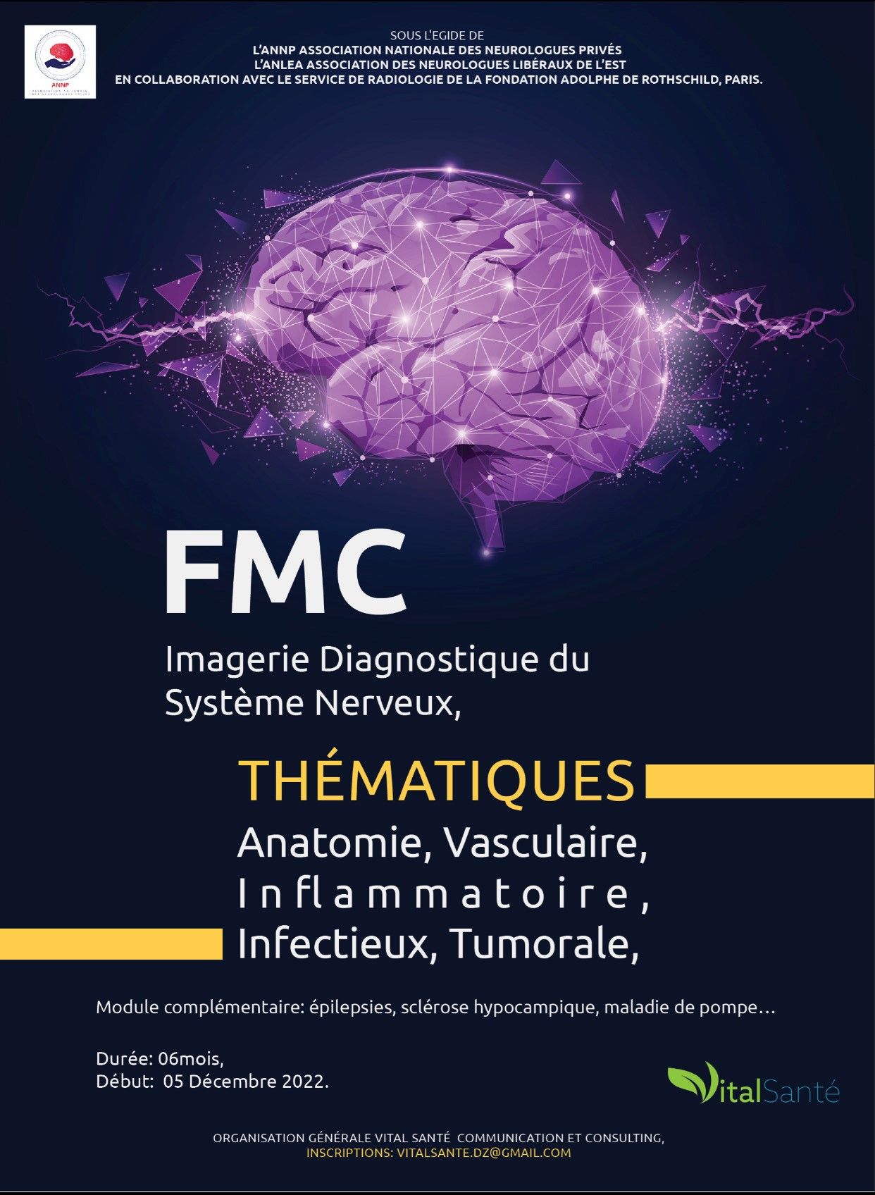 1ère FMC en neuroradiologie Imagerie Diagnostique du Système nerveux affiche