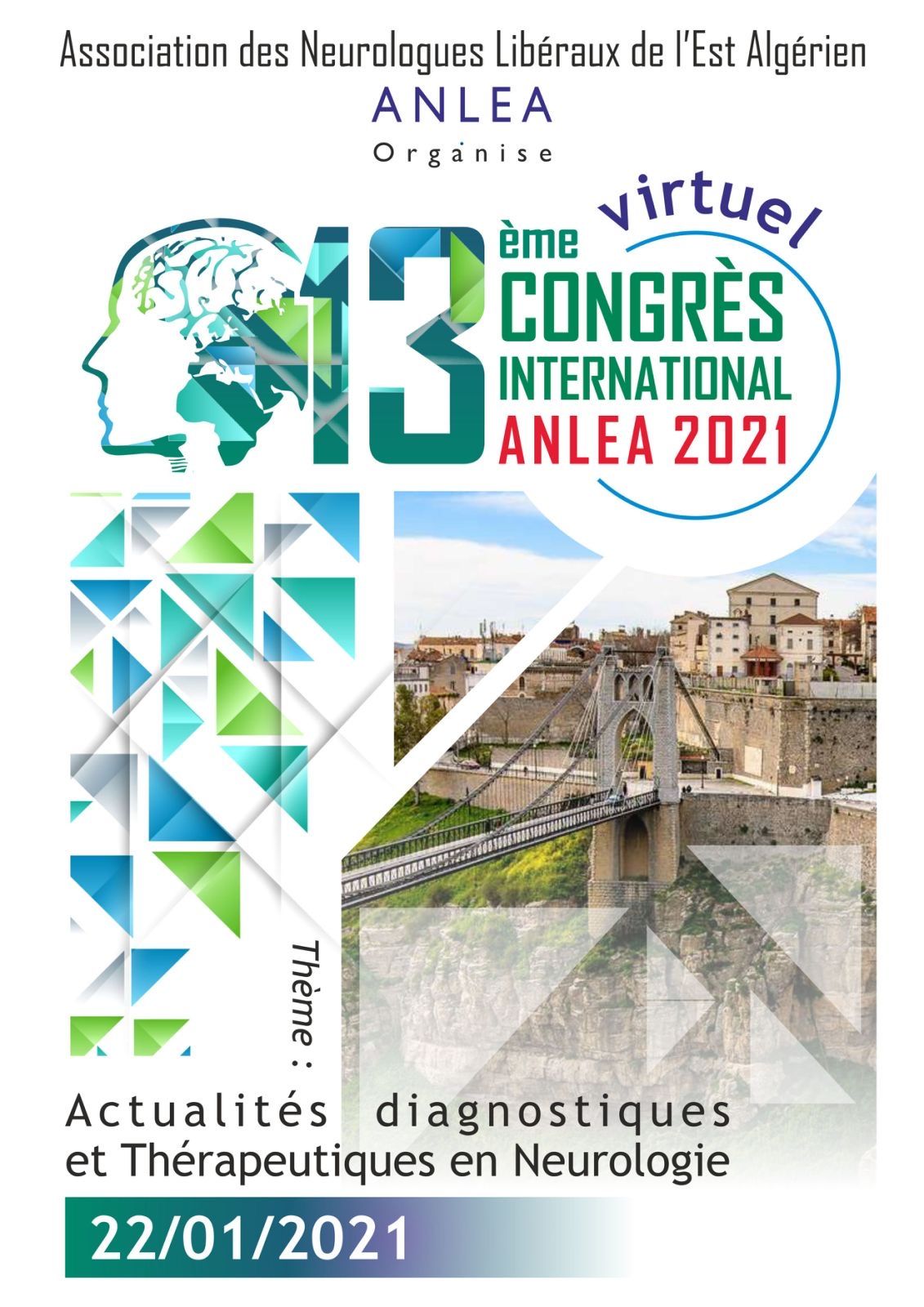 13ème congrès international de la neurologie de l’est (ANLEA) - 22 Janvier 2021 en format virtuel affiche
