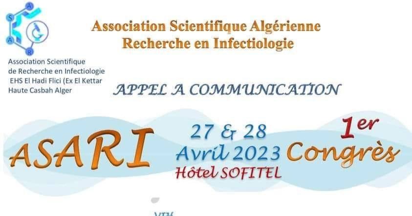 1er congrès de l'Association Scientifique Algérienne de Recherche en infectiologie le 27-28 Avril 2023 cover image